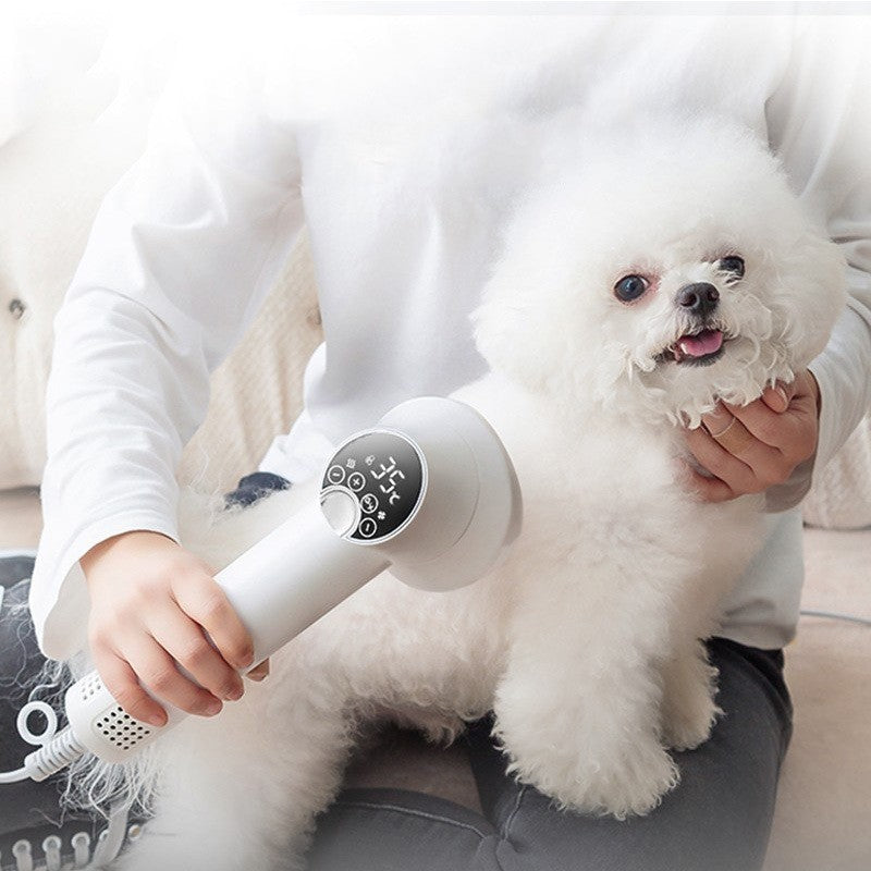 Smart Pet Hair Dryer & Comb – Silent Grooming for Dogs & Cats
