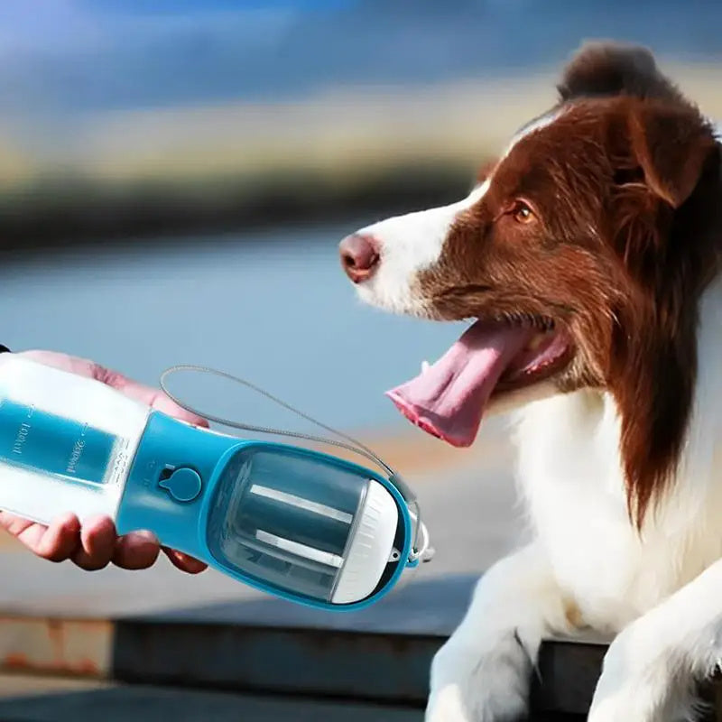 3-in-1 Portable Dog Water Bottle – Feeder & Waste Bag Holder